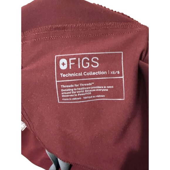 Figs Burgundy Mens Tansen Jogger Scrub Pants XS - Elastic Waist Adjustable Draws - Picture 5 of 6